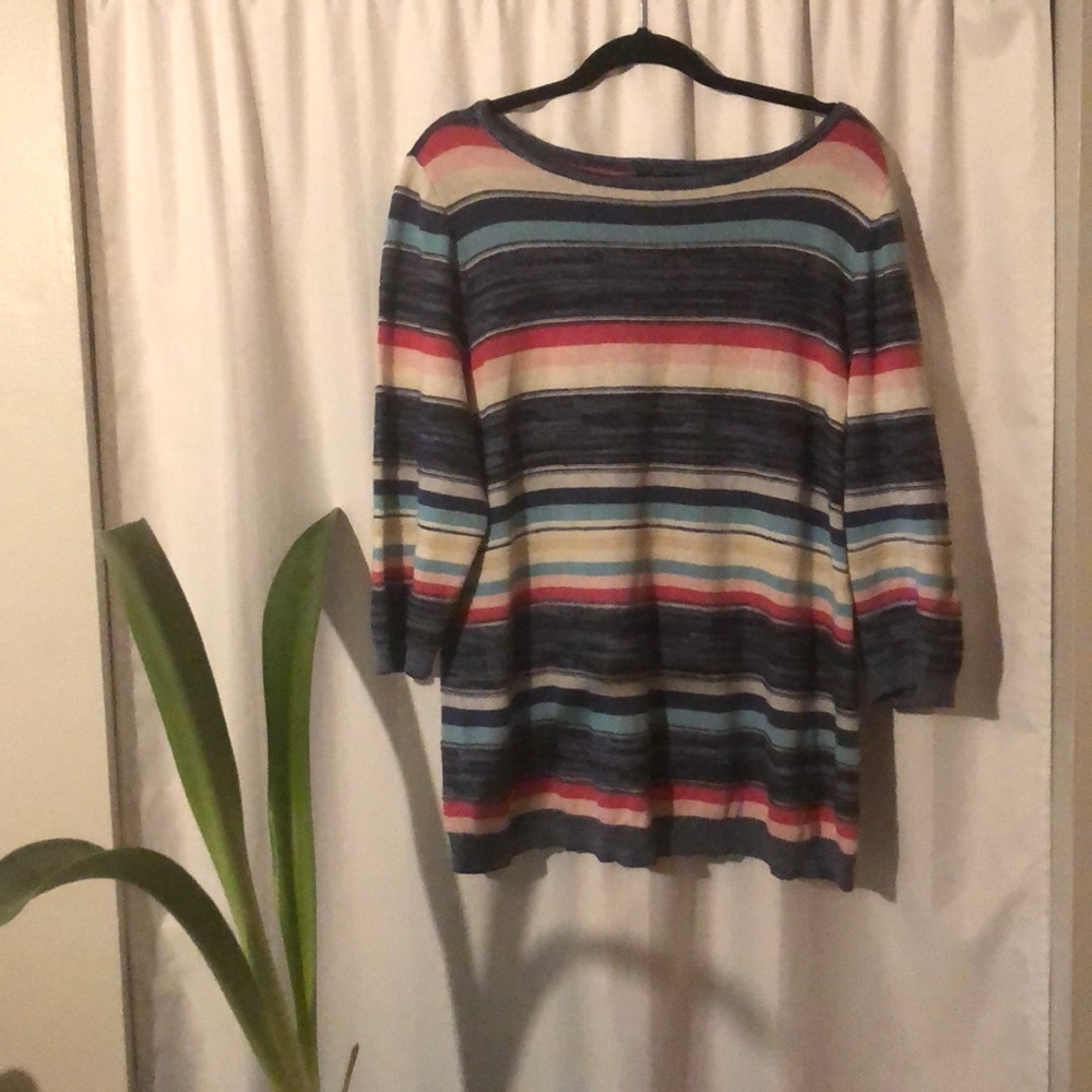 Chaps boat neck striped sweater